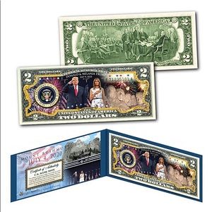 Donald/Melania July 4 Mount Rushmore $2 Bill